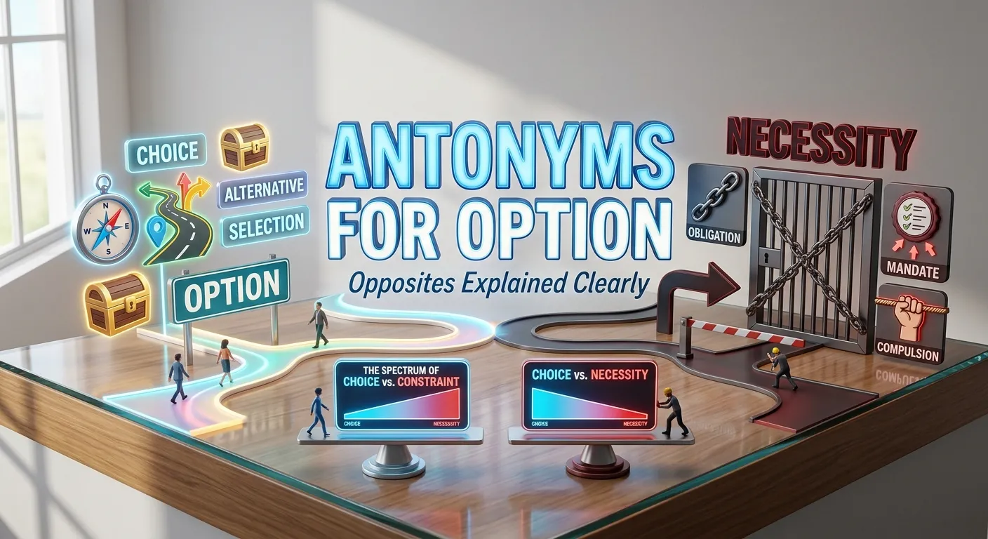 Visual comparison of an option, obligation, requirement, and limited choice