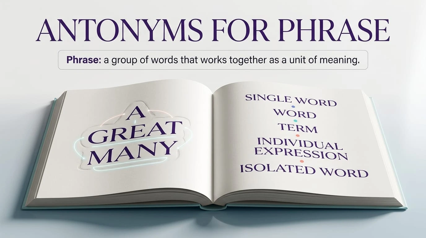 Educational illustration explaining phrase and its grammatical and contextual contrasts