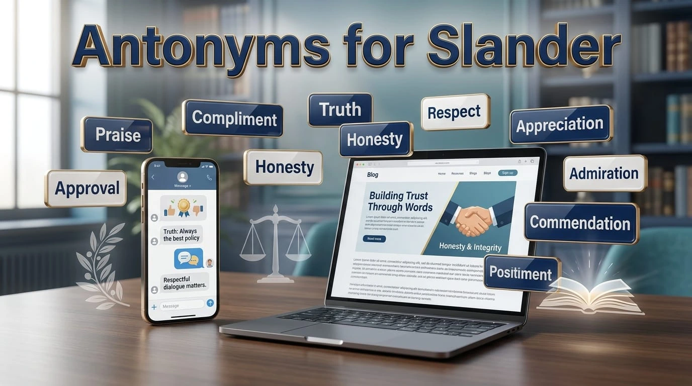 antonyms for slander
